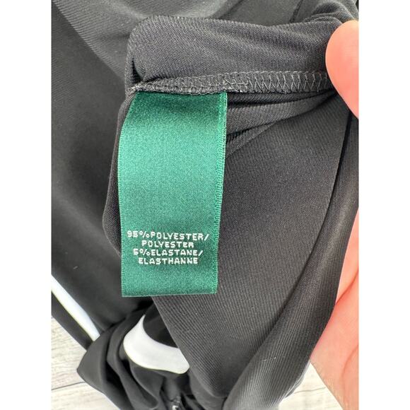 Lauren Ralph Lauren Ruffle Side Bodycon Dress Women's Size 6 Black/White Trim - Picture 9 of 12